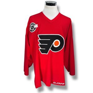 Vintage Jofa Philadelphia Flyers Center Ice Jersey Men's 54 Red Fight Strap Rare